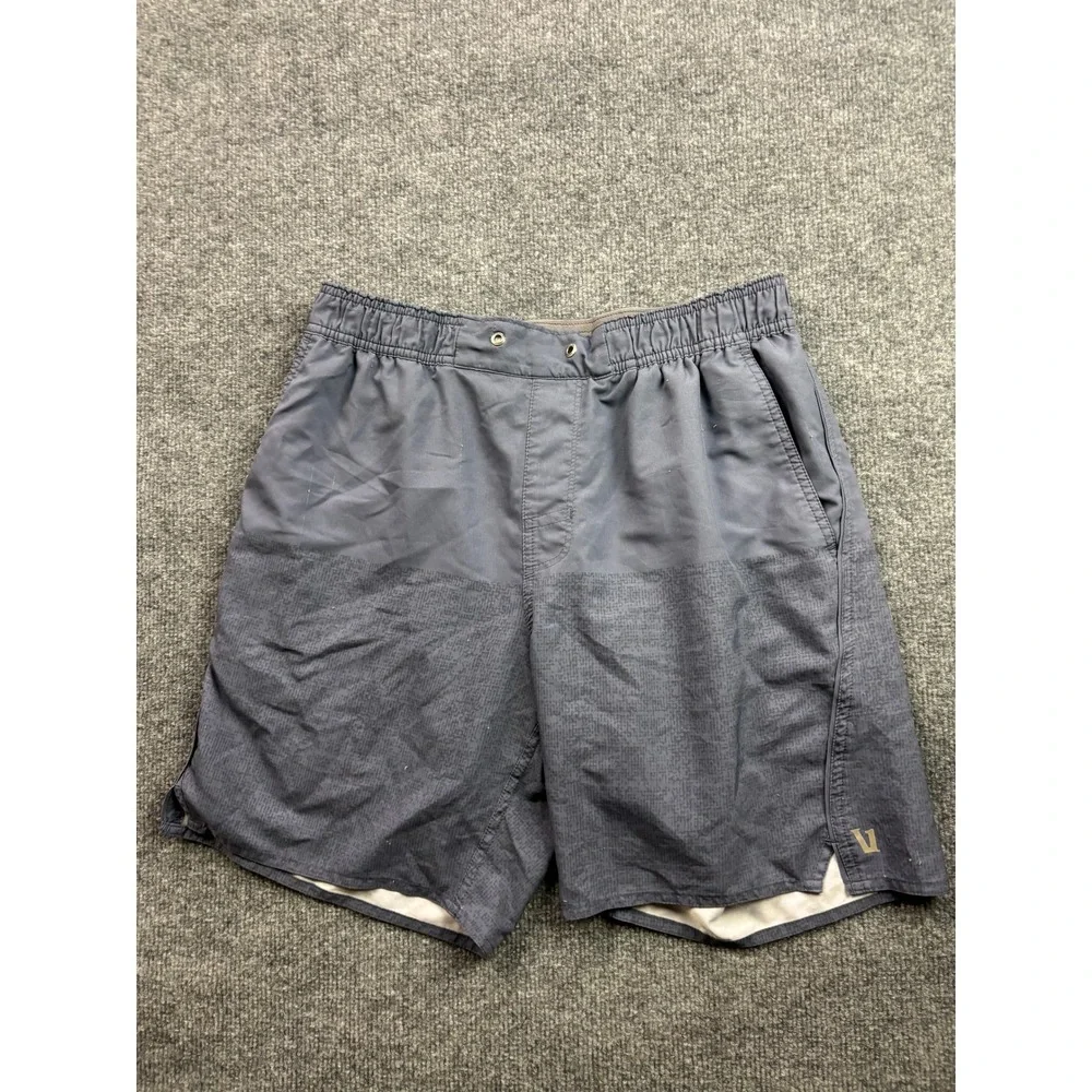 Vuori Board Shorts Mens Medium Gray Geometric Pattern Active Swim Trunks